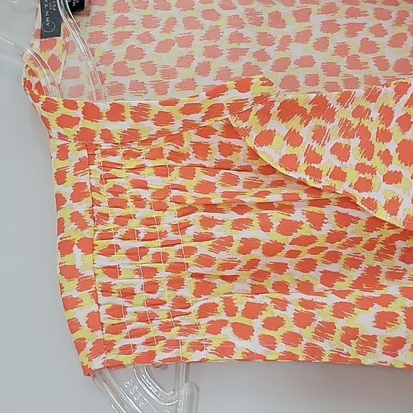 Ann Taylor Petite L Sleeveless Dress Shirt Animal Print - Picture 5 of 13